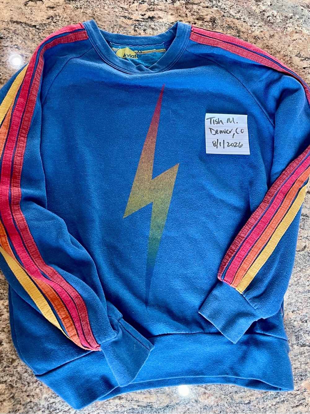 VintageAviator Nation Ombre Bolt Sweatshirt with Sunset 4-Stripe